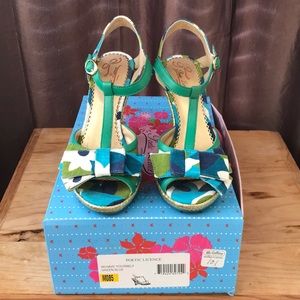 Poetic Licence from London floral wedges